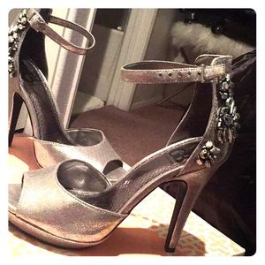 Used silver dressy heels